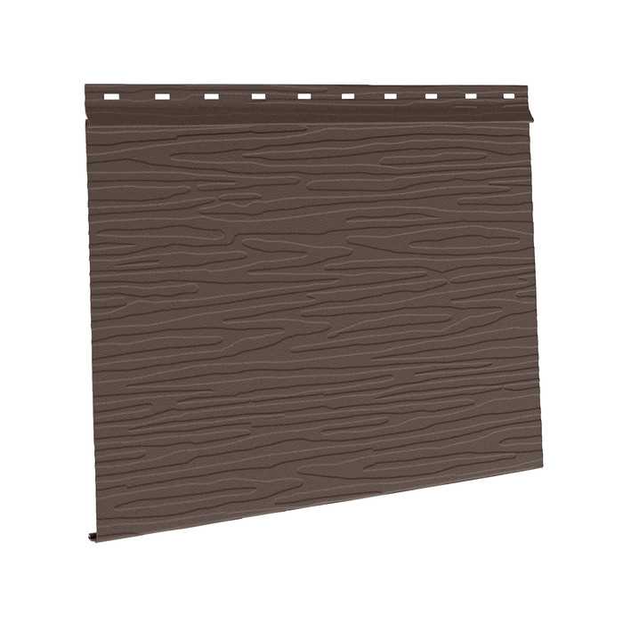 Сайдинг металлический AquAsystem Скандинавская доска широкая фактурная Polyester 0,45mm (0,48mm с покрытием) Zn140 Тёмно-коричневый матовый (RR 32)